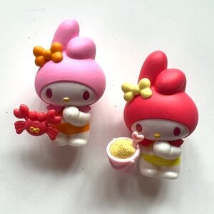 Sanrio Friends Sanrio My Melody Pink and Red figureine doll collectibles pair